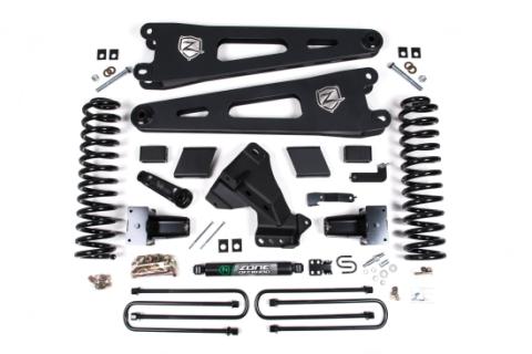 23-24 Ford F-250/F-350 Super Duty 4WD 5 Inch Radius Arm Lift Kit 3 Inch Rear Block Diesel 3 Leaf Main No Shocks Zone Offroad