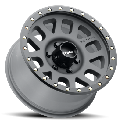 Aluminum Wheels 17x8.5 Grid MR309 Bolt Pattern 6 On 135 Offset 0 Lip Size 1.61 Titanium GY Black Street Loc Method