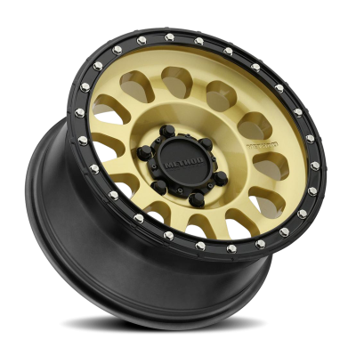 Aluminum Wheels 17x8.5 MR315 Bolt Pattern 6 On 135 Offset 0 Lip Size 1.65 Gold GD Black Street Loc Method