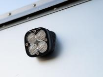 Flush Mount LED Light Pod Angled Black Clear Lens Work/Scene Pattern Squadron Sport Baja Designs