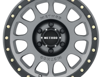 Aluminum Wheels 20x9 NV MR305 Bolt Pattern 6 On 139.7 Offset 18 Lip Size 1.42 Titanium TT Matte Black Lip Method